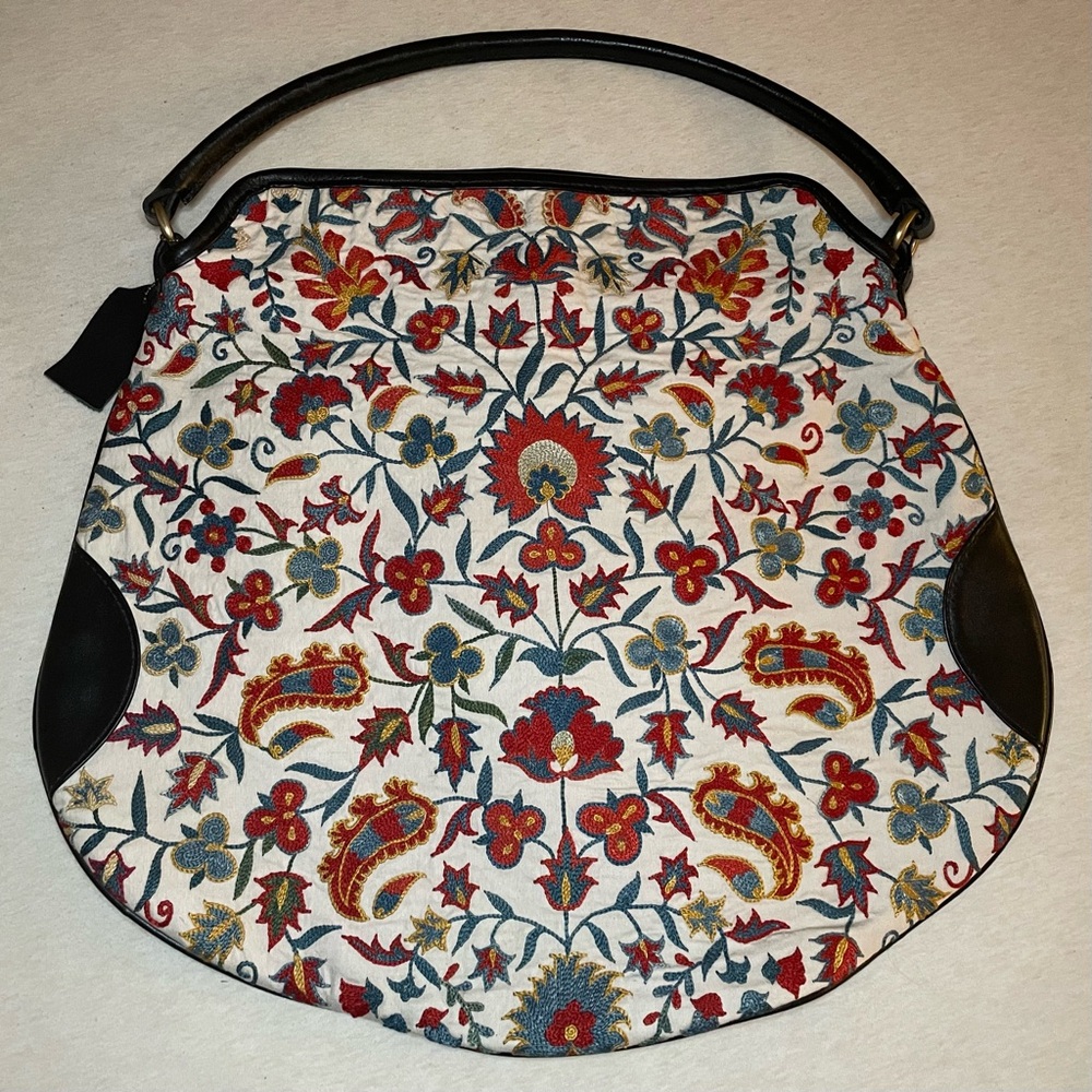 Kilim ARTS Turkish Embroidered Silk Bag Leather Purse